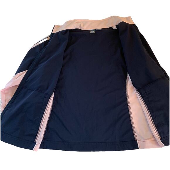 SJB Active Woman's Full Zip Windbreaker Jacket Pockets Blue & Pink Size Large - Picture 10 of 16